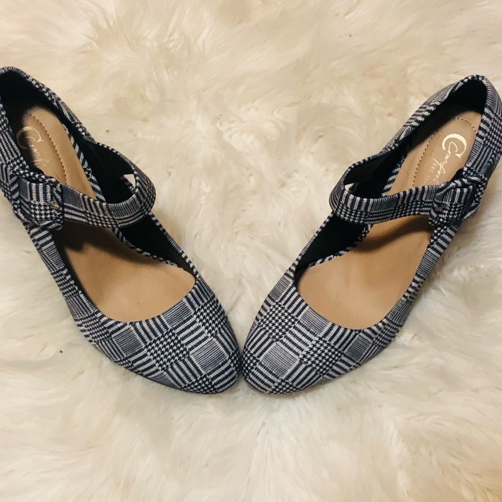 Mary Jane Women’s Plaid Pattern High Heels